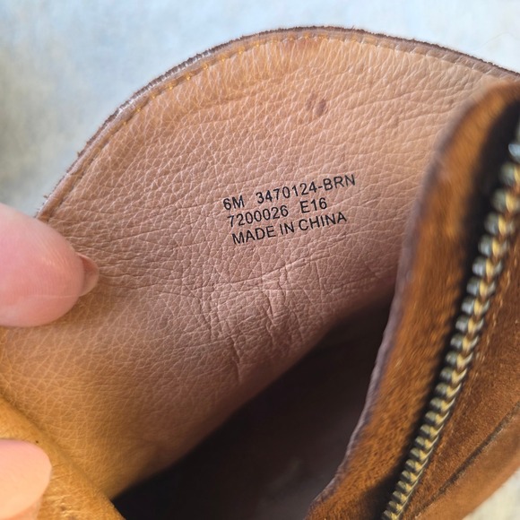 Frye Madeline Short Womens Size 6 Cognac Suede Leather Western High Heel Boot‎ - Picture 11 of 12